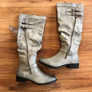 NWT White Mountain Ricki Tall Riding Boots gray